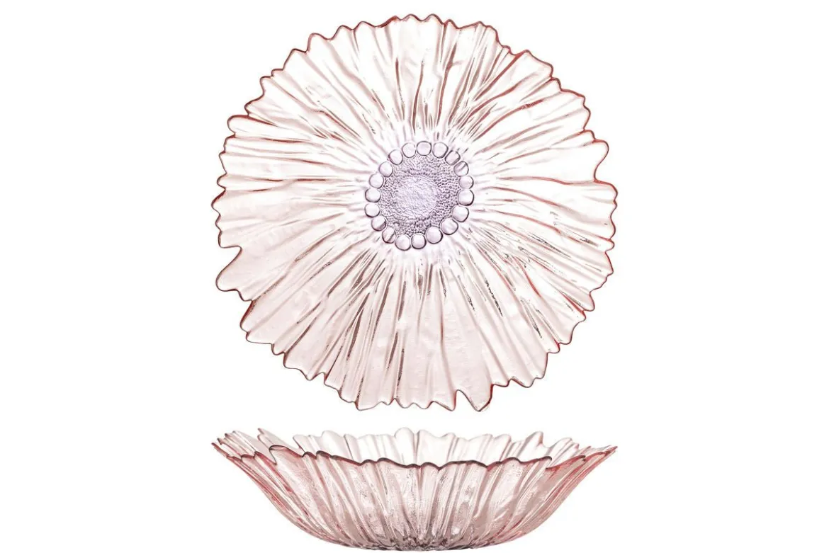 Schale Claire – aus Glas in Rosé mit floralem Charakter