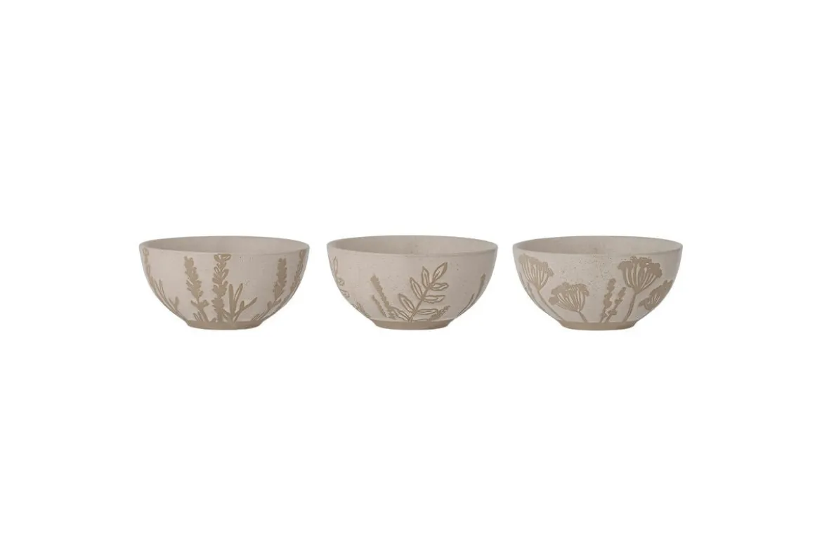 Schalen-Set Florina – Steingut mit floralem Dekor (3-teilig)