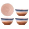 Schalen-Set Julia – Warme Rosétöne mit blauen Kontrasten (4er-Set)