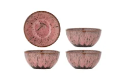 Schalen-Set Kiki – Reaktive Glasur in warmen Rosétönen (4er-Set)
