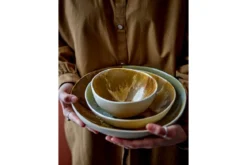 Schalen-Set „Limone“ – Gelbes Steingut (4-teilig)