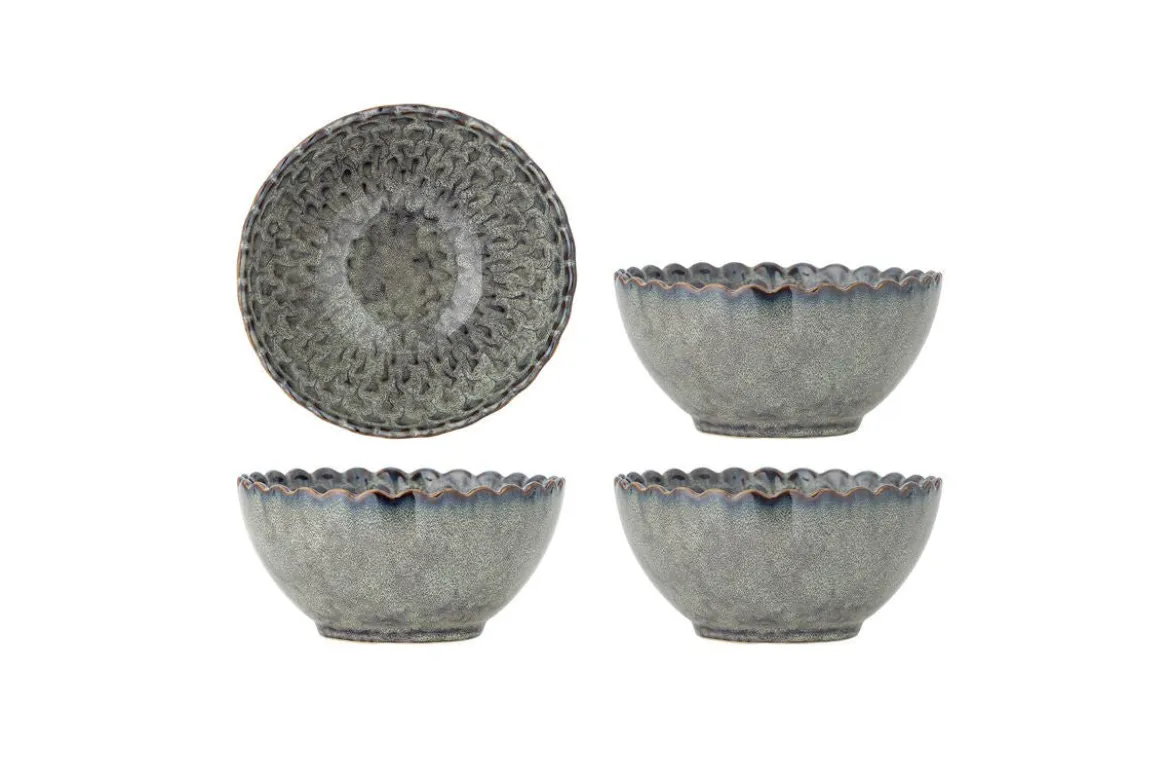 Schalen-Set Rover – Reaktive Glasur in Grau (4er-Set)
