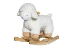 Schaukelspielzeug Salome – flauschiges Schaukeltier aus Holz für Babys & Kinder