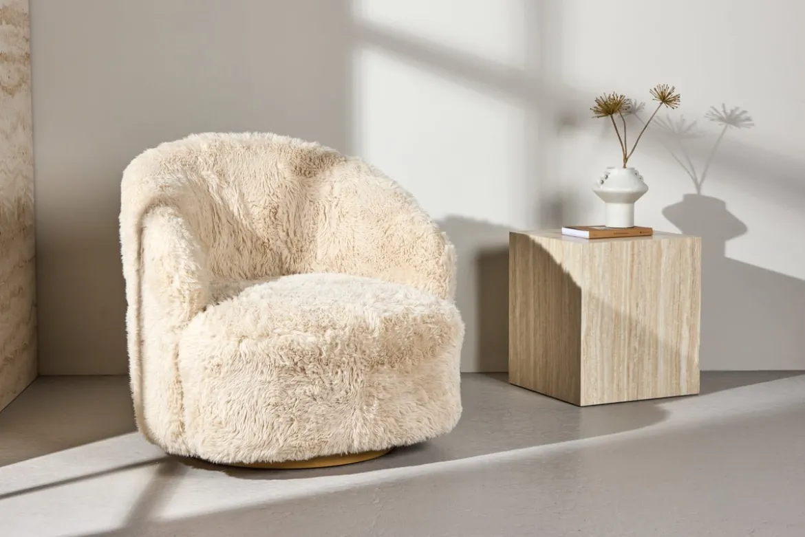 Sessel Astrid - Mit beigem Polyesterbezug
