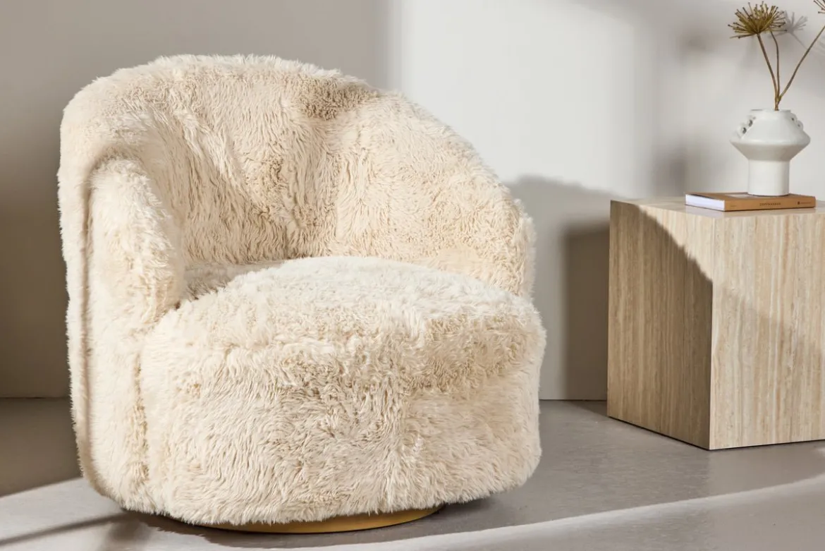 Sessel Astrid - Mit beigem Polyesterbezug