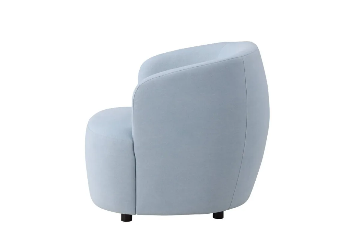 Sessel Bobby - Hellblauer Einzelsitzer in Birke