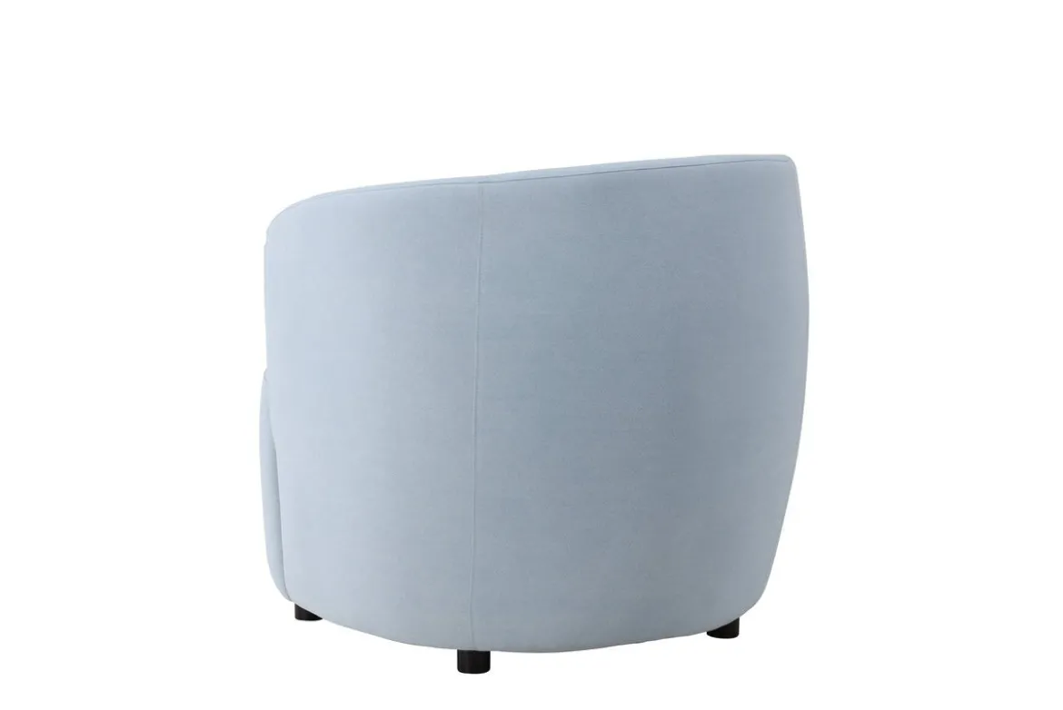 Sessel Bobby - Hellblauer Einzelsitzer in Birke