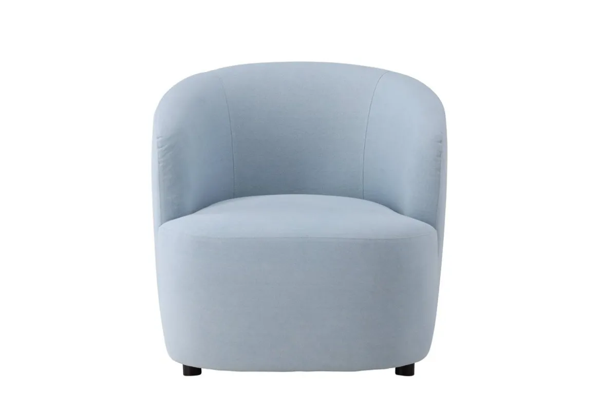 Sessel Bobby - Hellblauer Einzelsitzer in Birke