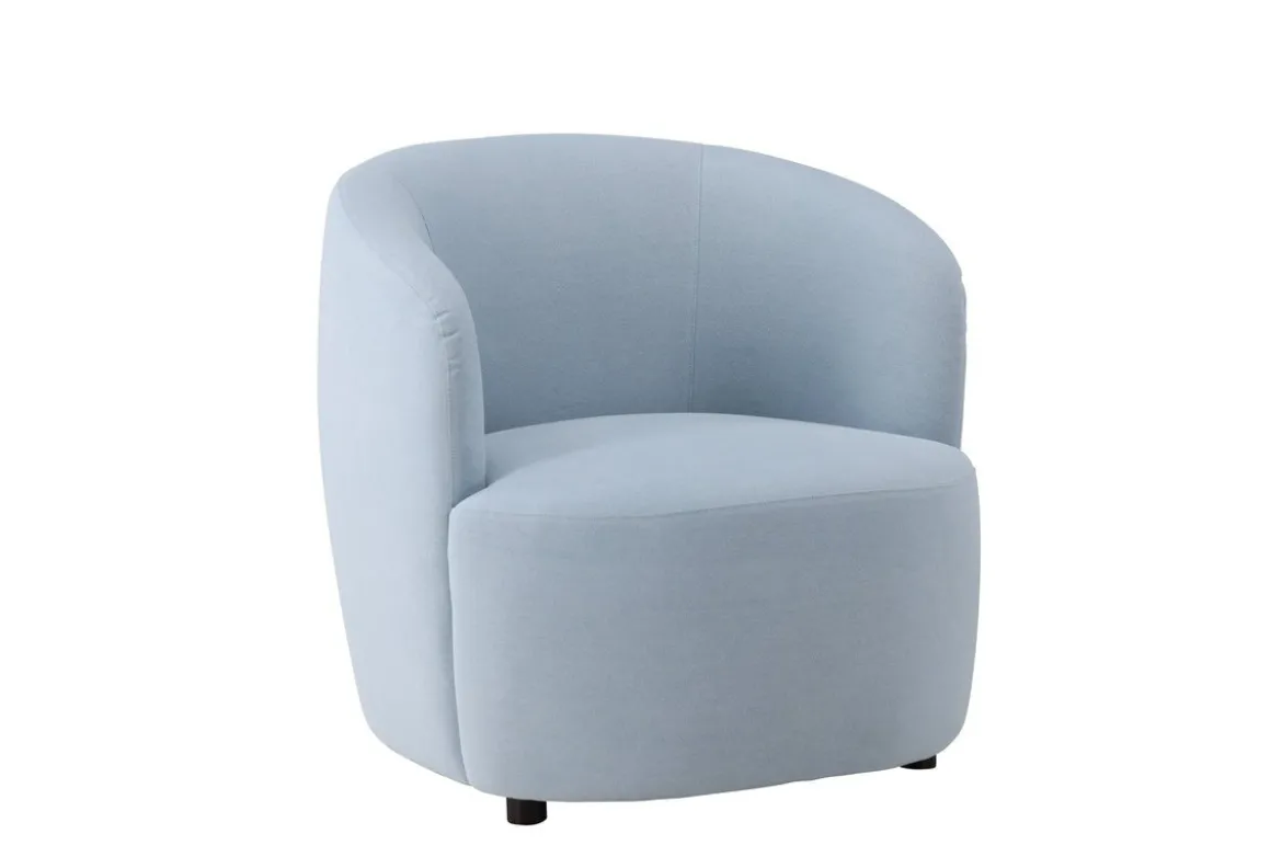 Sessel Bobby - Hellblauer Einzelsitzer in Birke