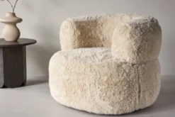 Sessel Fiby - Mit Polyesterbezug in Cremeweiß