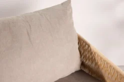 Sessel Jupiter - in Beige mit Leinenstruktur