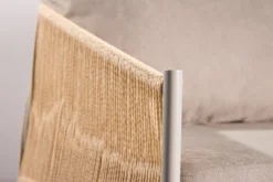 Sessel Jupiter - in Beige mit Leinenstruktur