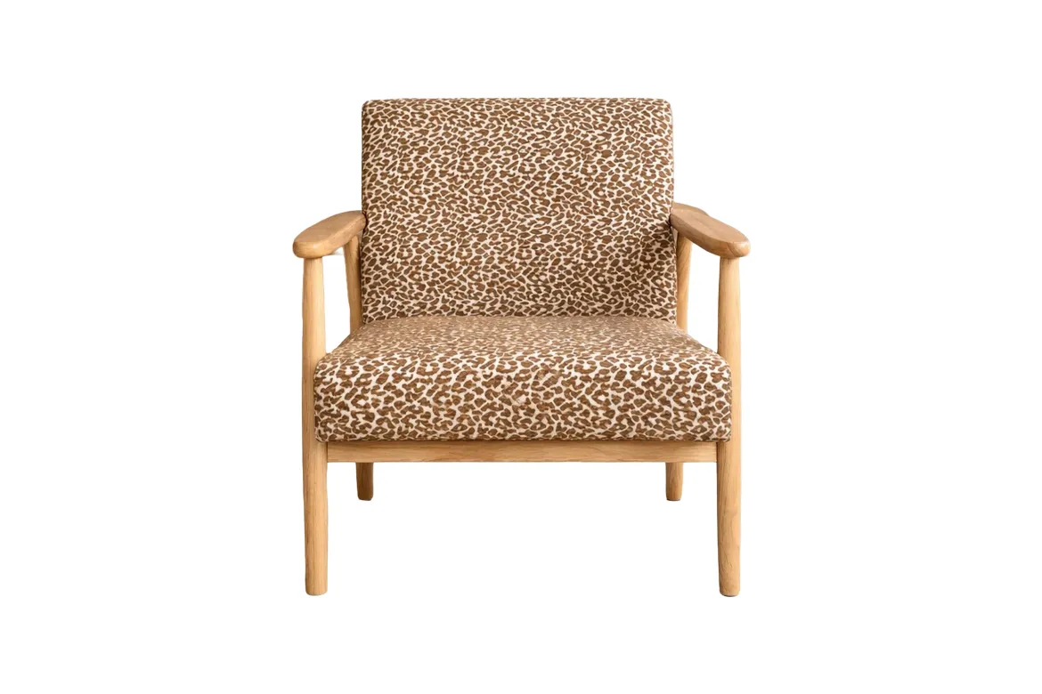 Sessel Lareen - aus Gummiholz mit Design-Bezug