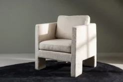 Sessel Rimini - mit weißem Bouclé-Stoff