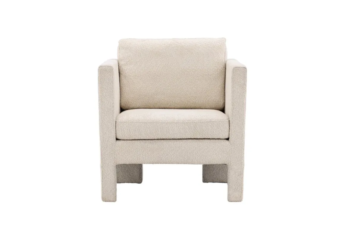 Sessel Rimini - mit weißem Bouclé-Stoff