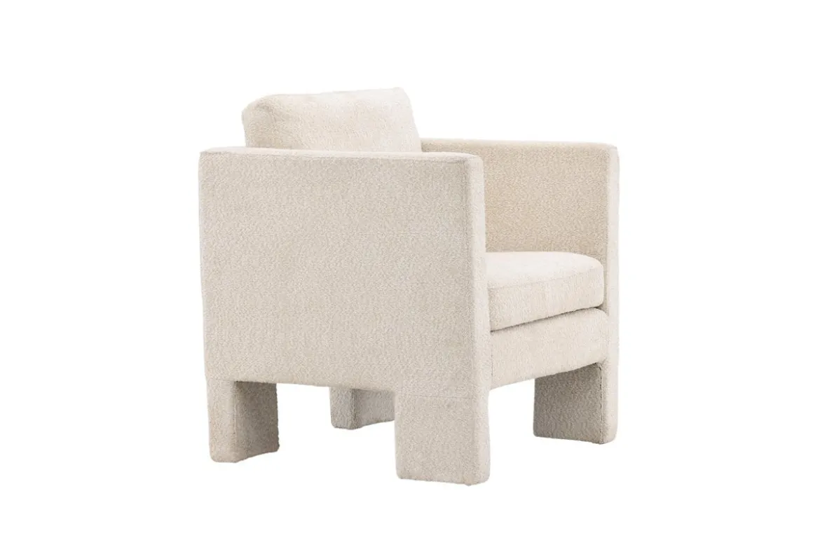 Sessel Rimini - mit weißem Bouclé-Stoff