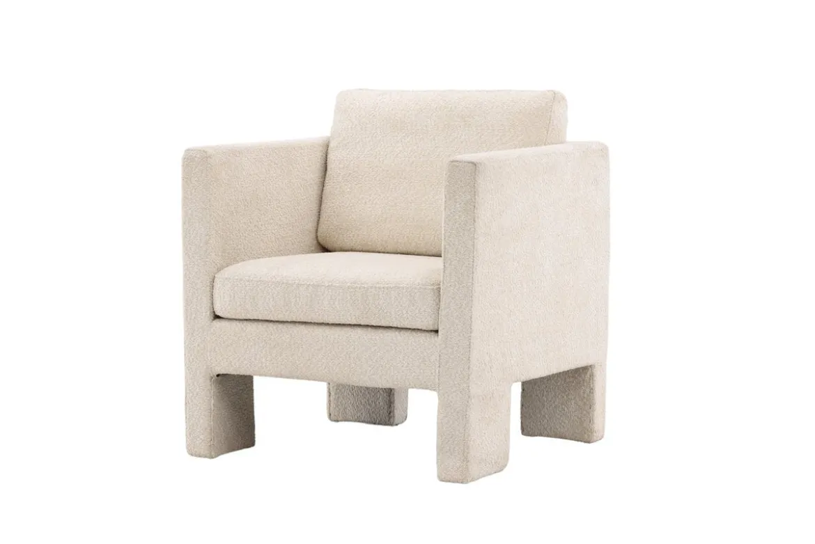 Sessel Rimini - mit weißem Bouclé-Stoff