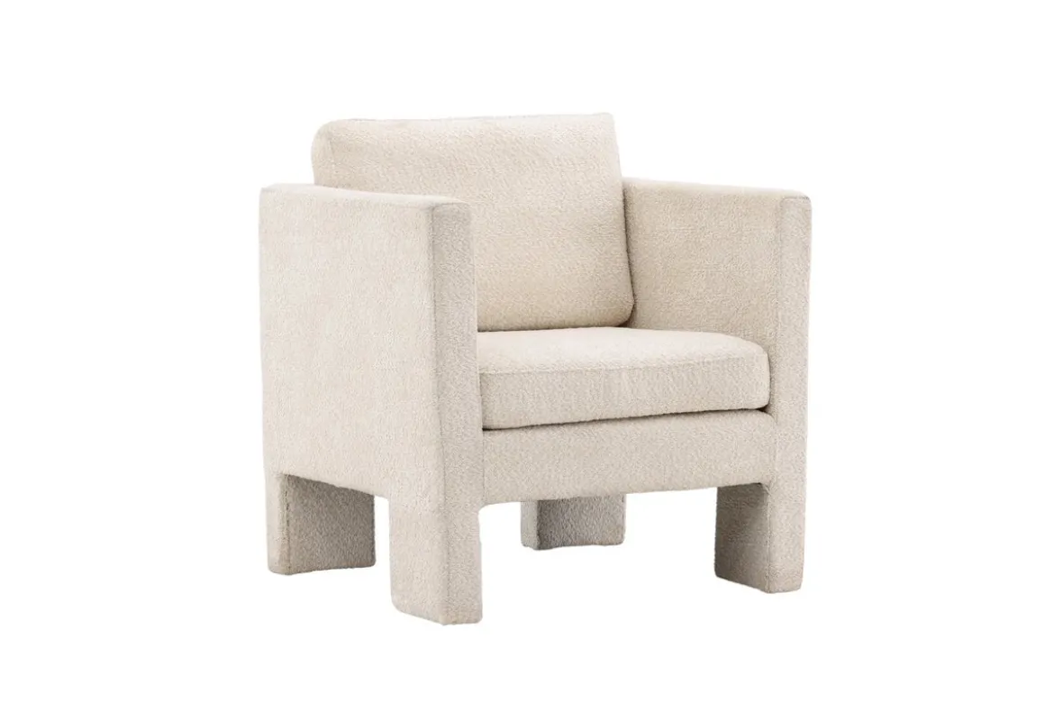 Sessel Rimini - mit weißem Bouclé-Stoff
