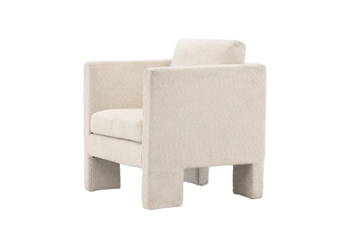 Sessel Rimini - mit weißem Bouclé-Stoff