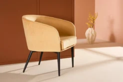 Sessel Sunny - mit gelbem Samtbezug