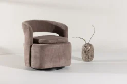 Sessel Velina - mit braunem Polyester- Manchester Stoff