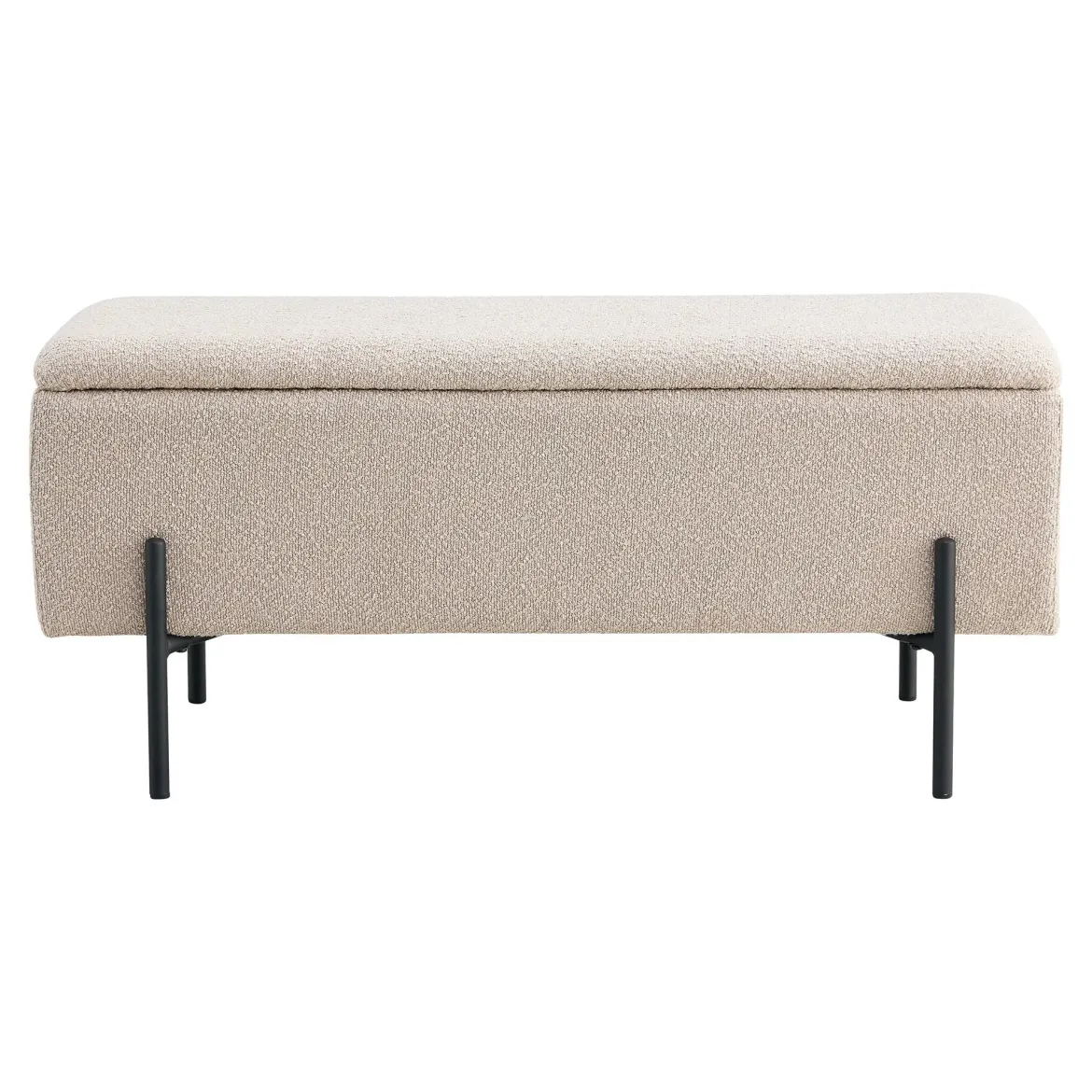 Sitzbank Lora Bouclé Beige mit Stauraum
