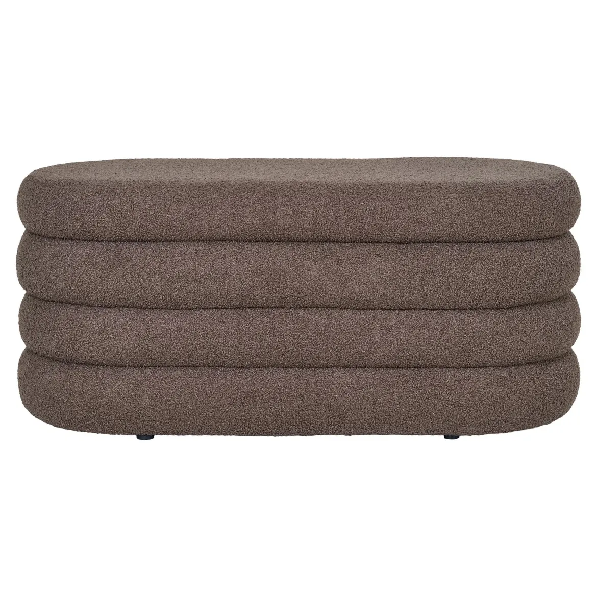 Sitzbank Philo Bouclé Braun mit Stauraum