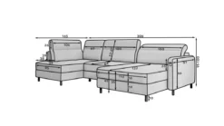 Sofa Belinda mit Schlaf- und Klappfunktion