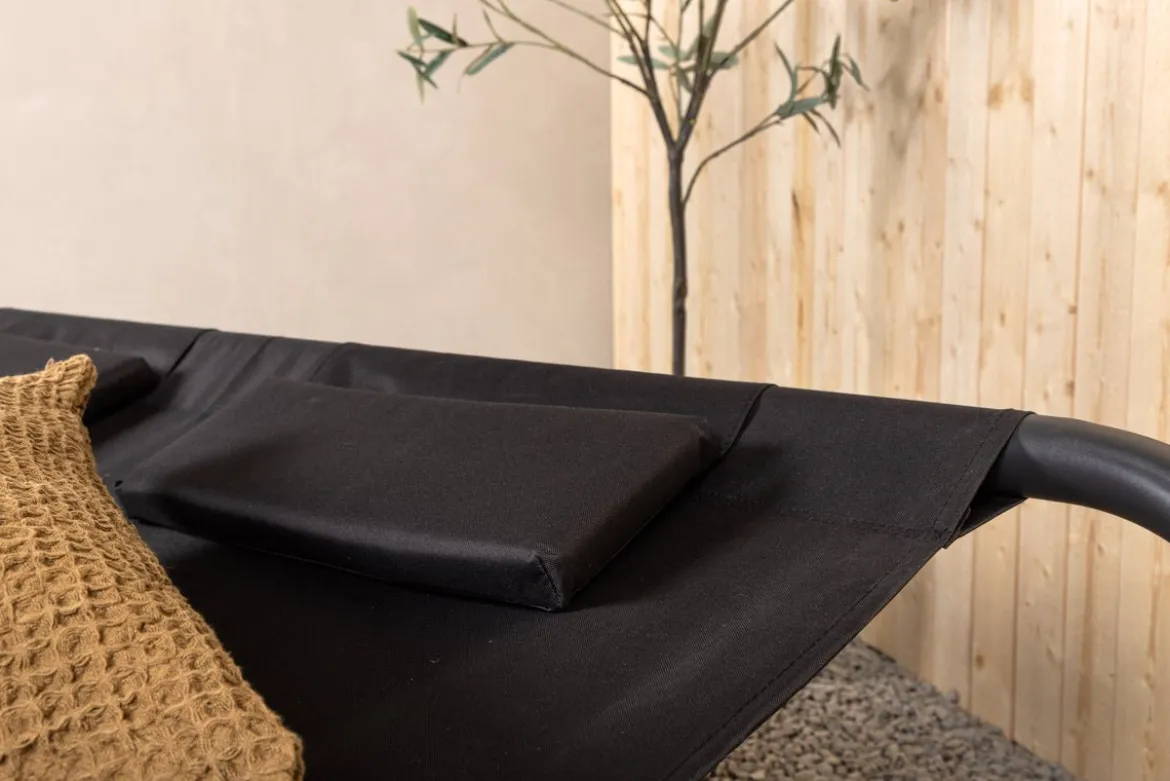 Sonnenliege Comfort - aus Polyester in Schwarz