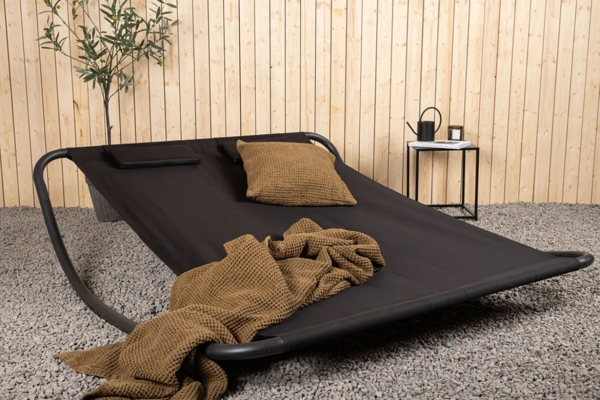 Sonnenliege Comfort - aus Polyester in Schwarz