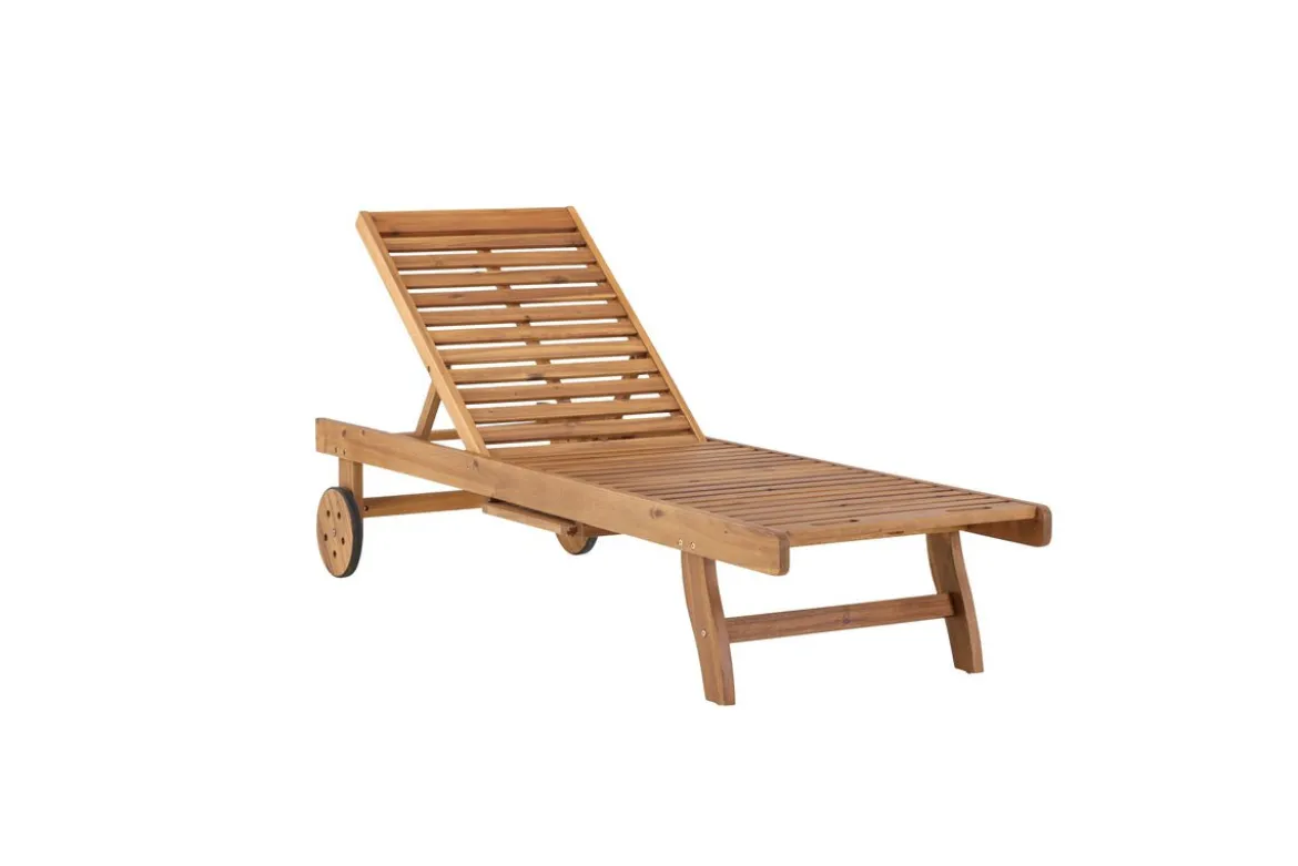 Sonnenliege Olyra - aus Akazienholz mit Rollen
