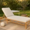 Sonnenliege Verano - aus Rattan mit grauen Kissen