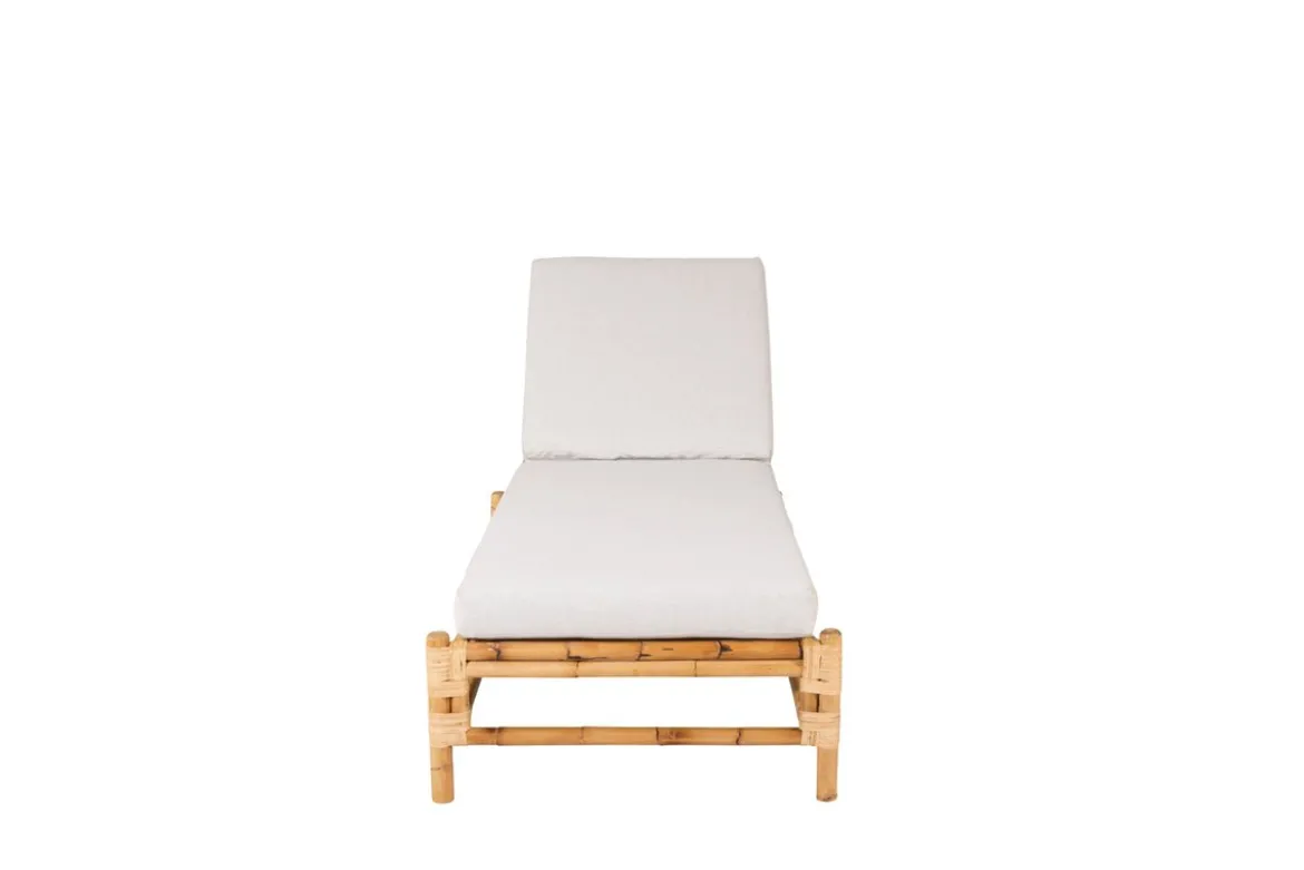 Sonnenliege Verano - aus Rattan mit grauen Kissen