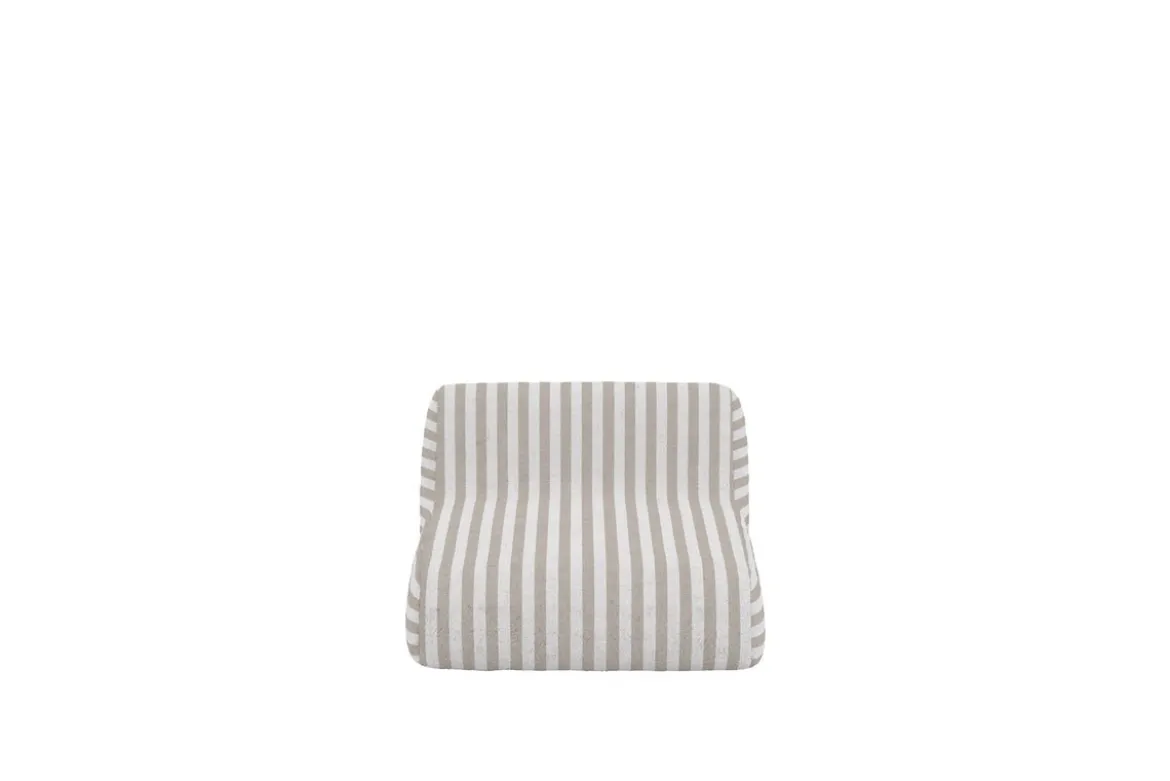 Sonnenliege Verda - geschwungene Form mit integriertem Kissen in Beige/Weiß