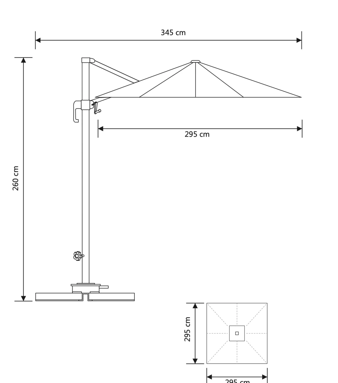 Sonnenschirm Arezzo Pro – 360° Schatten in stilvollem Design