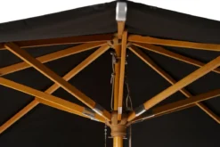Sonnenschirm Azzura – Ø300 cm in der Farbe Schwarz mit Buchengestell