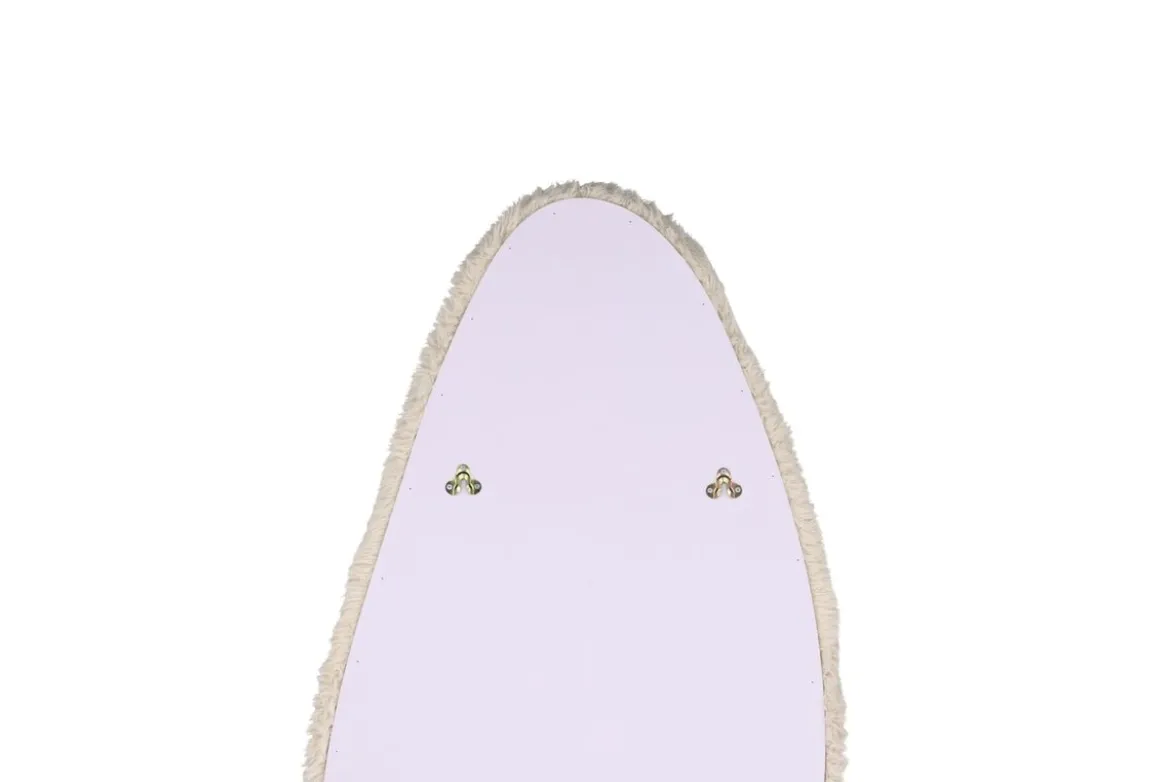 Spiegel Rachel - in Beige mit Kunstfellrahmen
