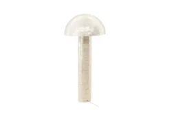 Stehlampe „Ardea“ – Capiz-Design in Hellgrau (Höhe 120 cm)