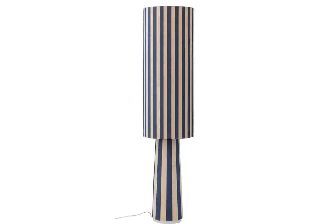 Stehlampe Feli – Velours-Schirm in Blau