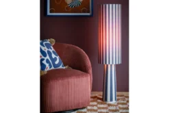 Stehlampe Feli – Velours-Schirm in Blau