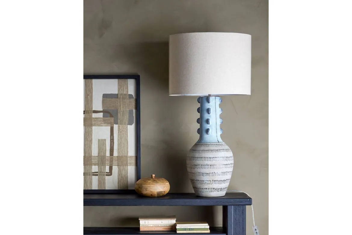 Stehlampe Judi – Steingut mit handbemalter Glasur