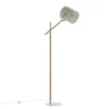Stehlampe „Laura“ – flexibel schwenkbar mit Leinenschirm