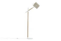 Stehlampe „Laura“ – flexibel schwenkbar mit Leinenschirm
