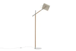 Stehlampe „Laura“ – flexibel schwenkbar mit Leinenschirm
