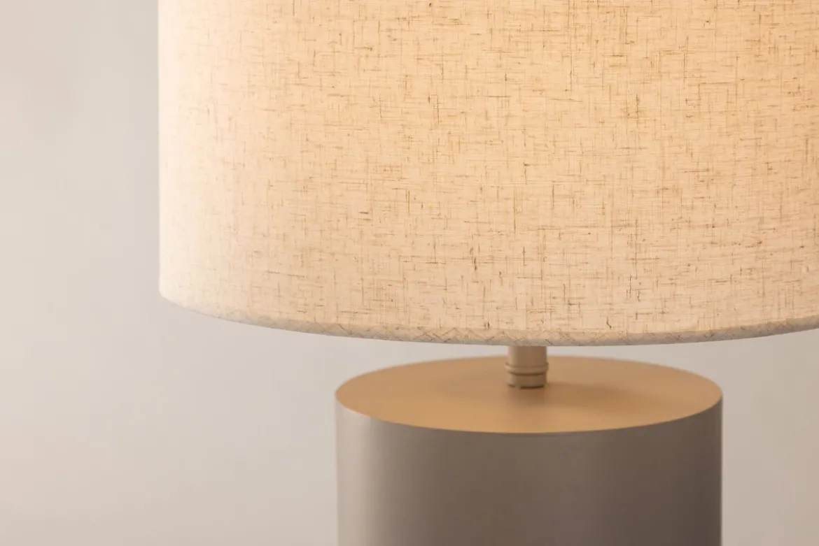 Stehlampe „Ravo“ – Zylindrisches Design in Hellgrau (Höhe 100 cm)