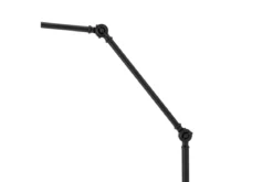 Stehlampe Riven – in der Farbe Schwarz mit Messingdetails