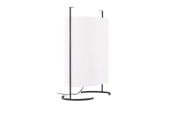 Stehlampe „Solva“ – Hohe Stofflampe in Beige mit schwarzem Metallgestell (Höhe 80 cm)
