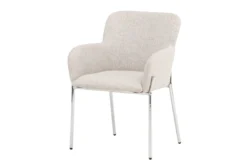 Stuhl Helora in Beige aus Polyester-Leinen