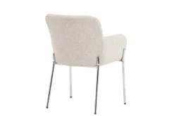 Stuhl Helora in Beige aus Polyester-Leinen