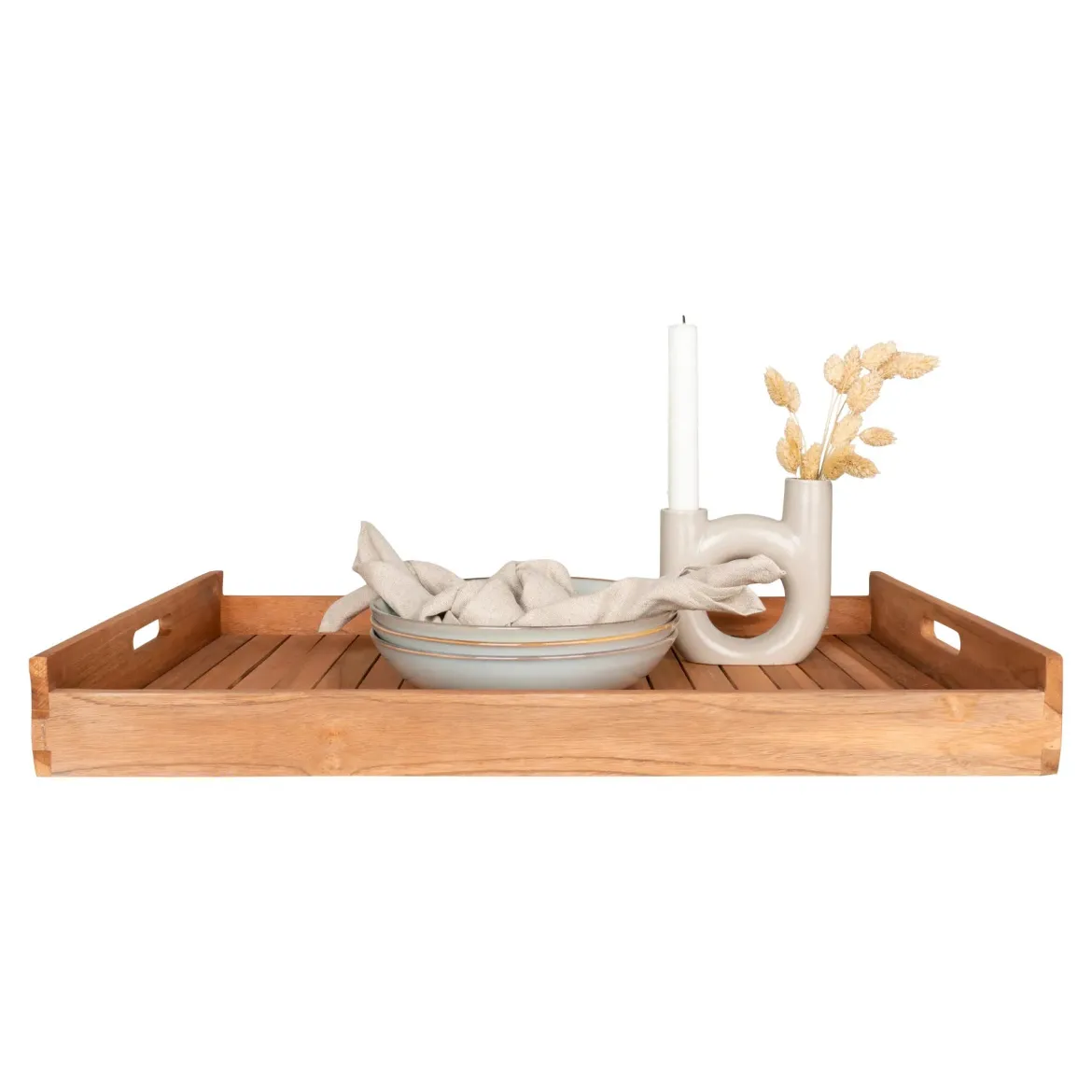 Tablett „Arvani“ – Rechteckiges Teak-Design